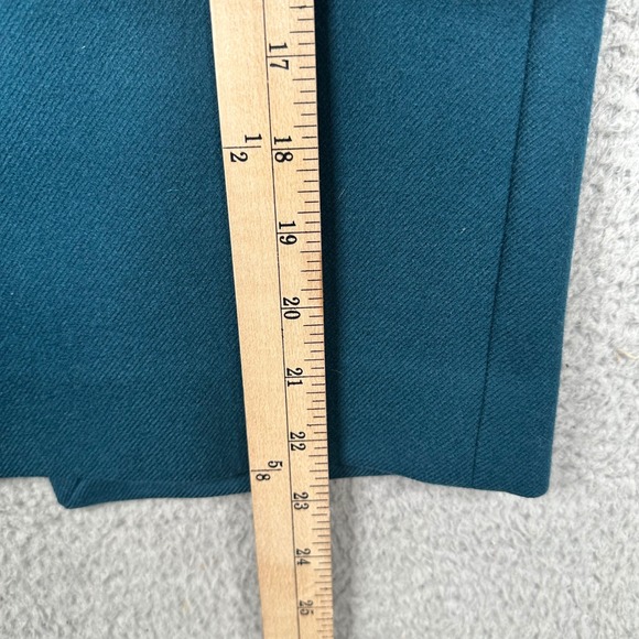 J.Crew 100% Wool Pencil Skirt Teal Size 4 Lined Career Office Classic Minimalist - Picture 3 of 6